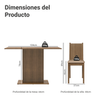 Juego de Comedor Lexy con 4 Sillas