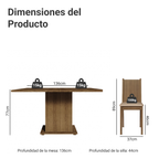 Juego de Comedor Clarice con 8 Sillas Marrón/Beige