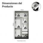 Closet Tokio 2 Puertas Corredizas con Espejos Negro/Marrón 218 cm x 109 cm x 54 cm