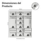 Closet Venus 4 Cajones 2 Barrales 12 Nichos Blanco