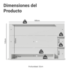 Centro de Entretenimiento Panel para TV Alfa Hasta 60 Pulgadas Blanco