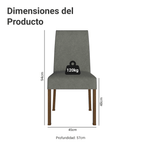 Kit 2 Sillas de Comedor Madesa 4255 Silver