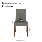 Kit 2 Sillas de Comedor Madesa 4256 Silver