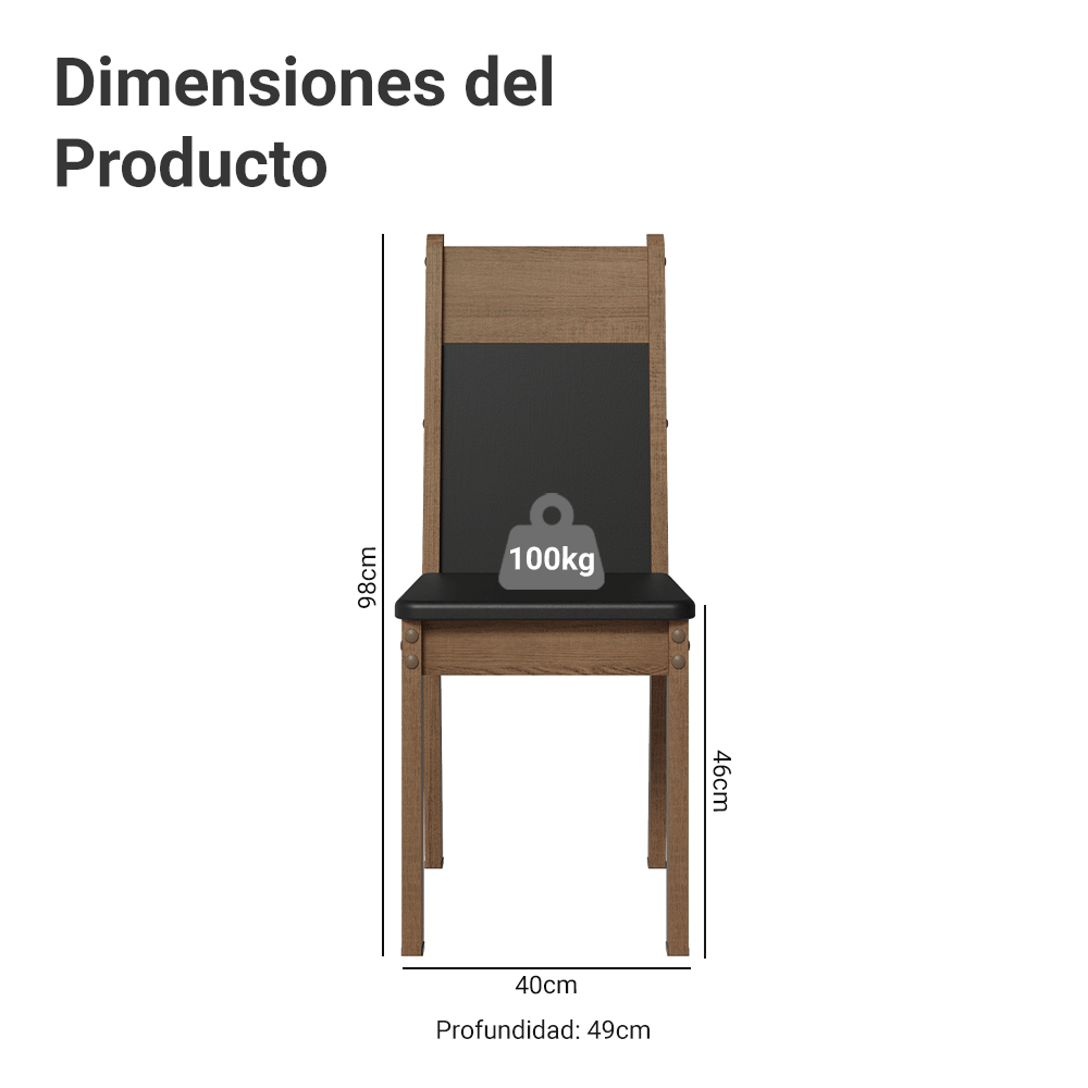 Kit de 4 Sillas de Comedor 4280