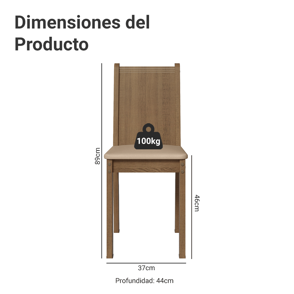 Kit de 4 Sillas de Comedor 4290