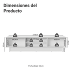 Centro de Entretenimiento Mesa para TV Vik Hasta 80 Pulgadas