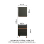 Kit Mueble de Cocina Superior y Mueble Bajo Reims 60 cm Negro