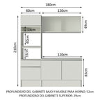 Cocina Integral Topazio 1.80 m con Encimera Blanco