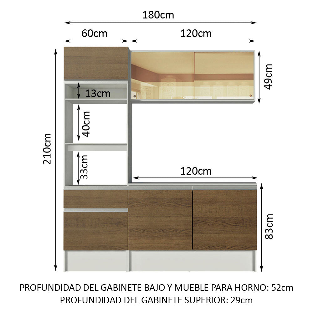 Cocina Integral Diamante 1.80 m con Encimera