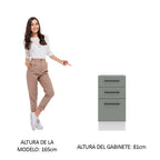 Mueble de Cocina Bajo Agata 3 Cajones 40 cm x 60 cm sin Encimera Blanco/Gris
