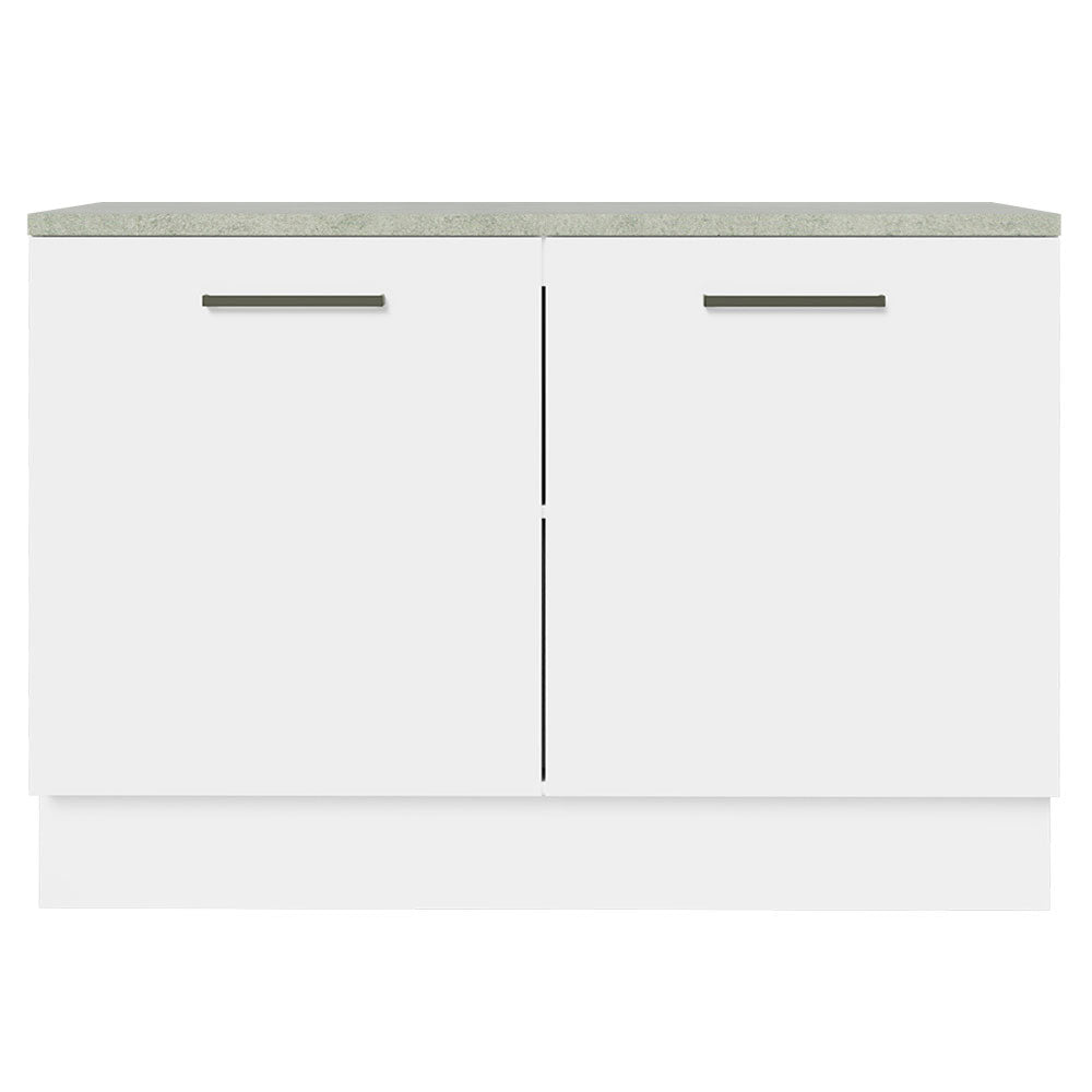 Mueble de Cocina Bajo Agata 1.20 m 2 Puertas con Encimera Blanco