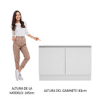 Mueble de Cocina Bajo Glamy 1.20 Metros 2 Puertas Blanco