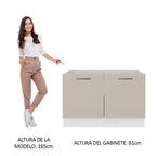Mueble de Cocina Bajo Agata 1.20 m 2 Puertas Blanco/Crema