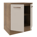 Mueble de Cocina Bajo Agata 70 cm 2 Puertas Marrón/Crema
