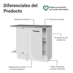 Mueble de Cocina Bajo de Esquina Agata 1 Puerta Blanco