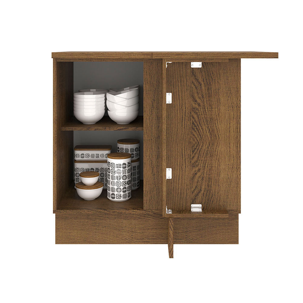Mueble de Cocina Bajo de Esquina Agata 1 Puerta Marrón/Crema