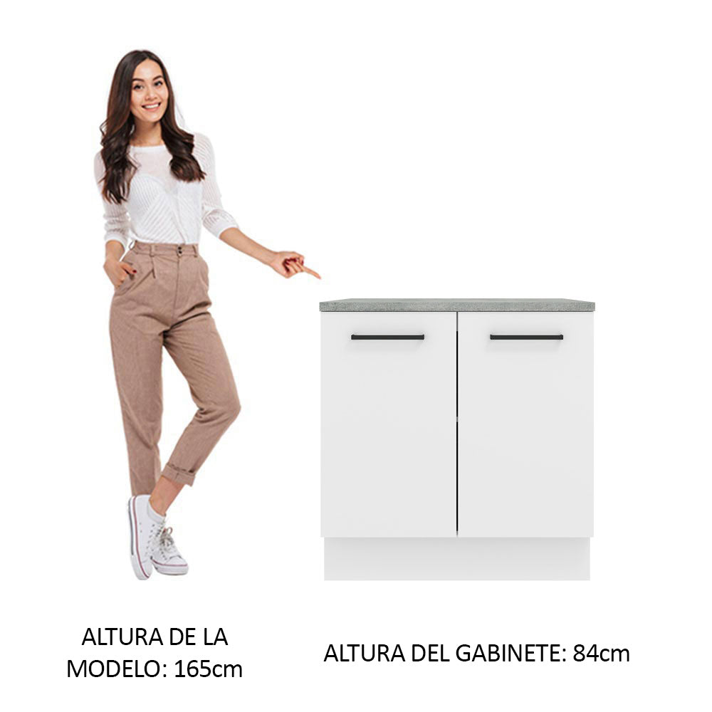 Mueble de Cocina Bajo Agata 80 cm 2 Puertas Blanco