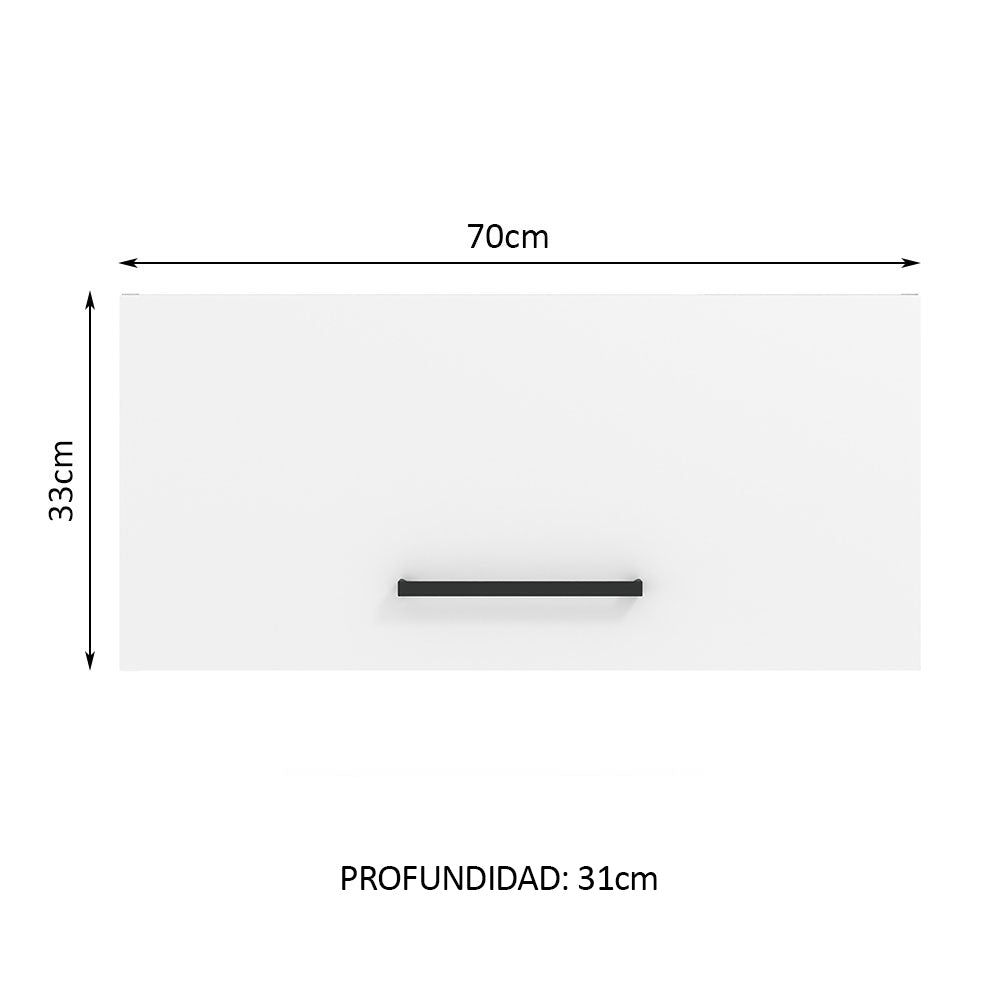 Mueble de Cocina Superior Agata 70 cm 1 Puerta Abatible Marrón/Blanco