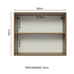 Mueble de Cocina Superior Glamy 80 cm 2 Puertas Marrón/Blanco
