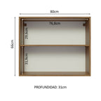 Mueble de Cocina Superior Glamy 80 cm 2 Puertas Marrón/Negro