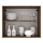 Mueble de Cocina Superior Agata 80 cm 2 Puertas Marrón/Gris