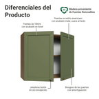 Mueble de Cocina Superior Vik 80 cm 2 Puertas Marrón/Verde