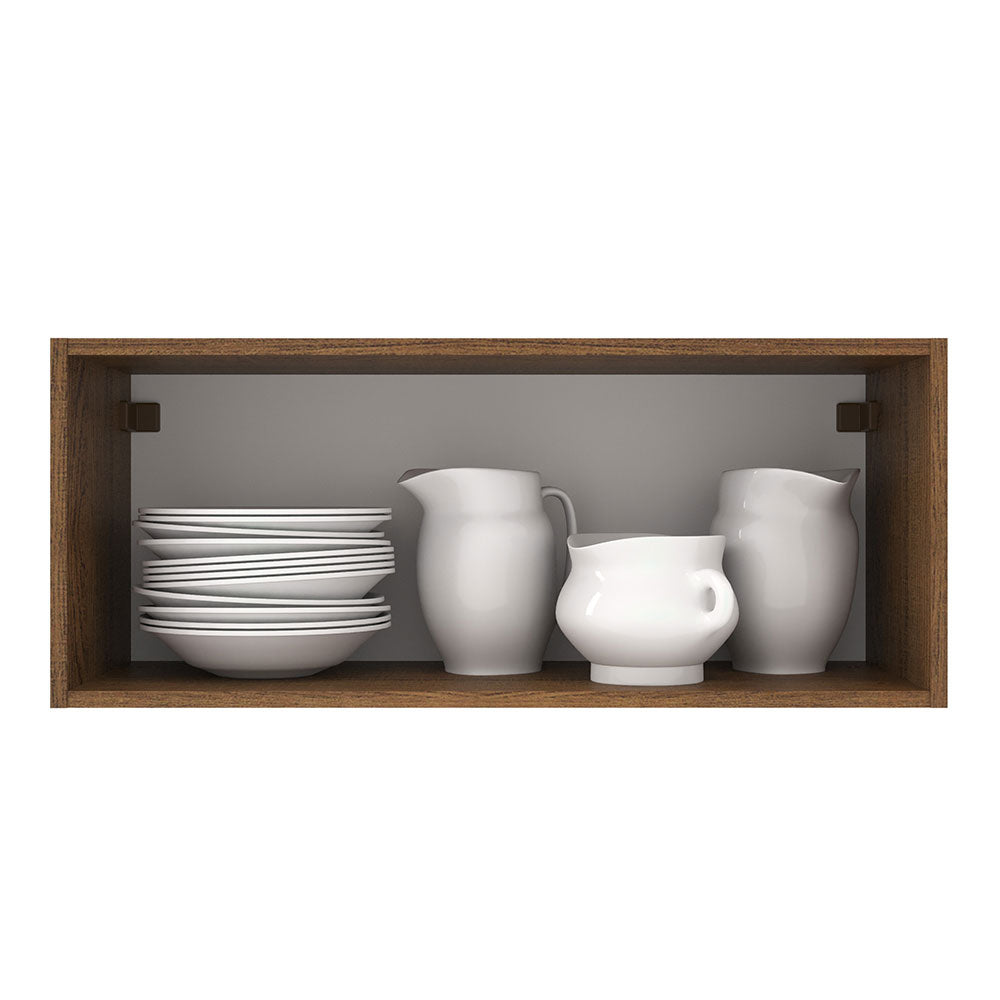Mueble de Cocina Superior Agata 80 cm 1 Puerta Abatible Marrón/Crema