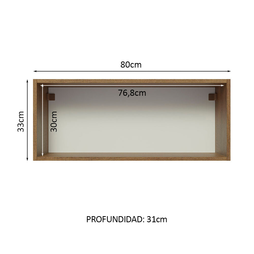 Mueble de Cocina Superior Madesa Glamy 80 cm 1 Puerta Abatible Marrón/Negro