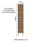 Mueble de Cocina Armario Vertical Emilly 2 Puertas Marrón