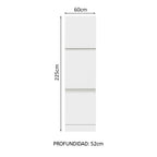 Mueble de Cocina Armario Vertical Glamy 3 Puertas Blanco