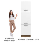 Mueble de Cocina Armario Vertical Agata 3 Puertas Marrón/Blanco