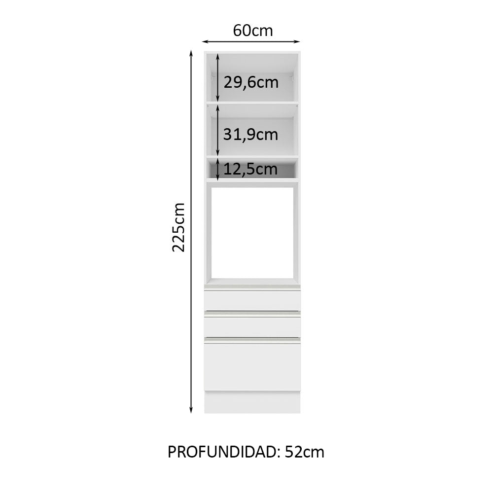 Mueble de Cocina para Hornos Glamy 60 cm Blanco