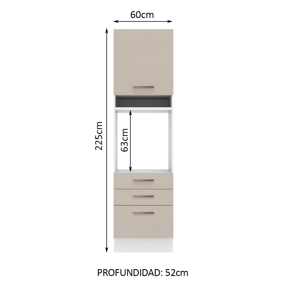 Mueble de Cocina para Hornos Agata 60 cm Blanco/Crema