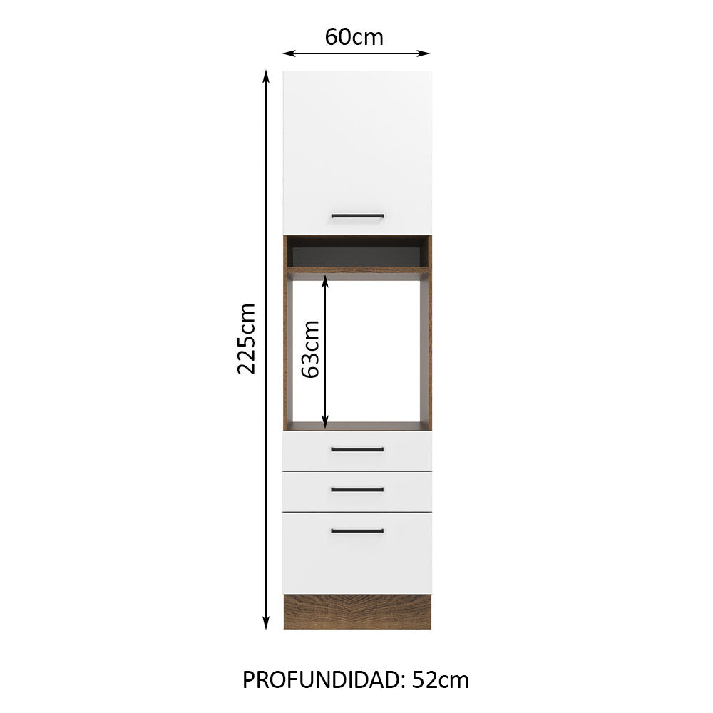 Mueble de Cocina para Hornos Agata 60 cm Marrón/Blanco
