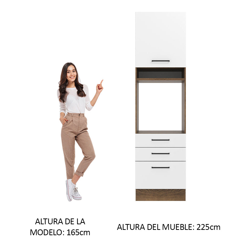 Mueble de Cocina para Hornos Agata 60 cm Marrón/Blanco