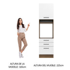 Mueble de Cocina para Hornos Agata 60 cm Marrón/Blanco