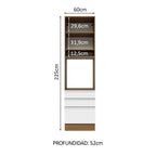 Mueble de Cocina para Hornos Glamy 60 cm Marrón/Blanco
