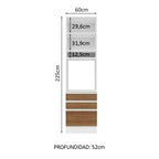 Mueble de Cocina para Hornos Glamy 60 cm Blanco/Marrón