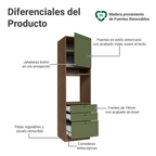 Mueble de Cocina para Hornos Vik 60 cm Marrón/Verde