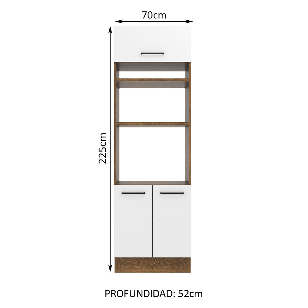 Mueble de Cocina para Hornos Agata 70 cm Marrón/Blanco
