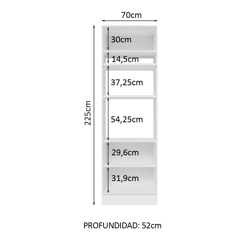 Mueble de Cocina para Hornos Glamy 70 cm Blanco/Marrón