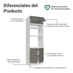 Mueble de Cocina para Hornos Vik 70 cm Blanco/Gris