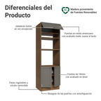 Mueble de Cocina para Hornos Vik 70 cm Marrón/Gris