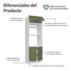 Mueble de Cocina para Hornos Vik 70 cm Blanco/Verde