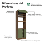 Mueble de Cocina para Hornos Vik 70 cm Marrón/Verde