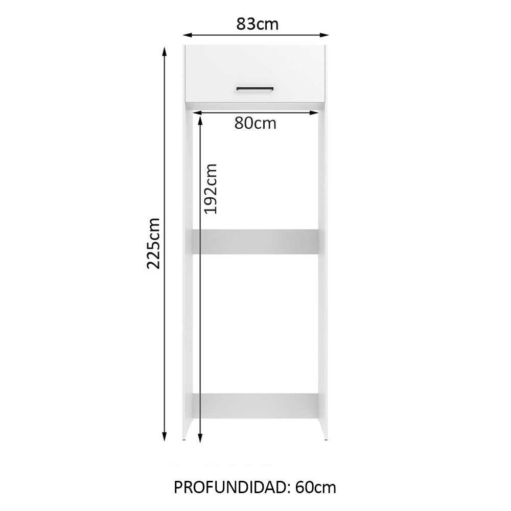 Mueble de Cocina para Nevera Agata 1 Puerta Abatible Blanco