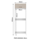 Mueble de Cocina para Nevera Agata 1 Puerta Abatible Blanco/Crema