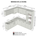 Cocina Integral de Esquina Agata 4.60 m Marrón/Crema 01