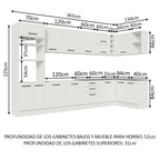 Cocina Integral de Esquina Agata 5.00 m Blanco 01