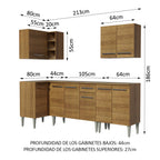 Cocina Integral de Esquina Emilly Open 2.90 m Marrón